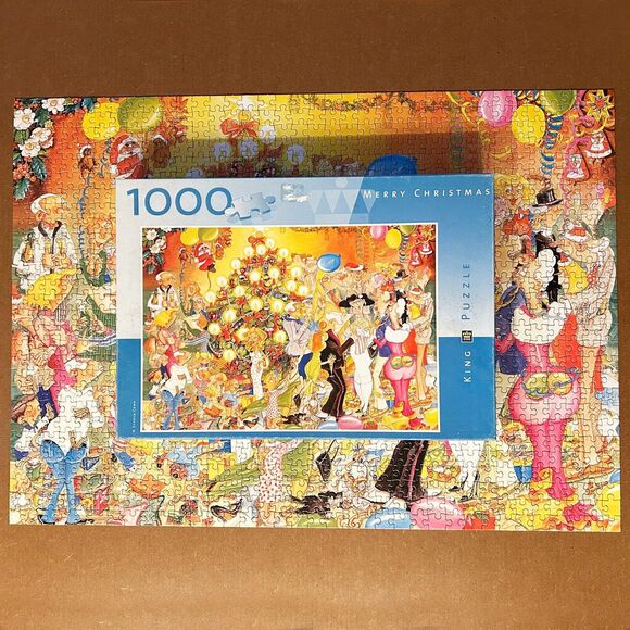 Merry Christmas Cartoon by Gerald Como 1000 Piece King Puzzle - Complete - Picture 3 of 8